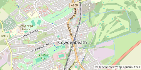 Map of Cowdenbeath, Fife