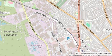Map of Croydon, Surrey