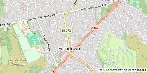 Map of Ferndown, Dorset