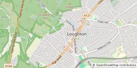 Map of Loughton, Essex
