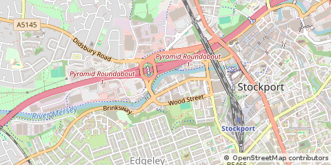 Map of Stockport, Greater Manchester