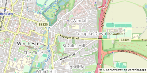 Map of Winchester, Hampshire