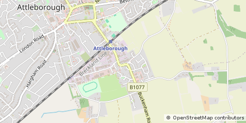 Map of Attleborough, Norfolk