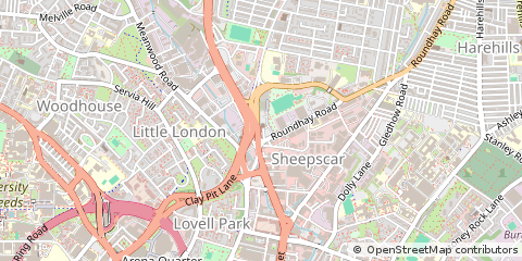 Map of Leeds, West Yorkshire