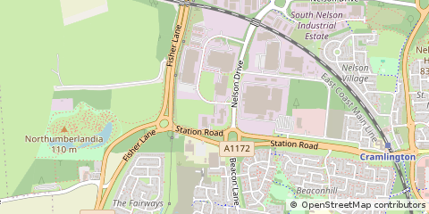 Map of Cramlington, Northumberland