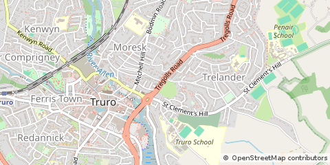Map of Truro, Cornwall