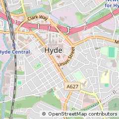 Map of Hyde, Cheshire