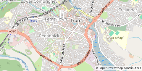 Map of Truro, Cornwall