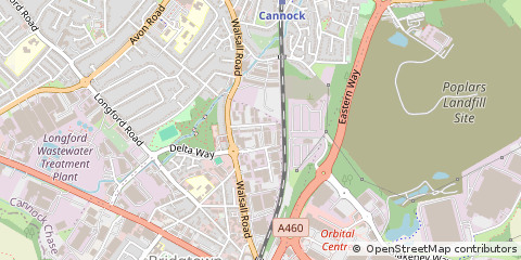 Map of Cannock, Staffs