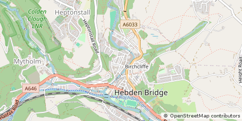 Map of Hebden Bridge, West Yorkshire