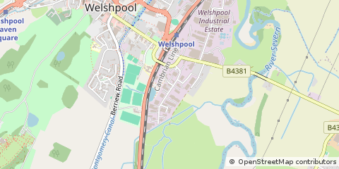 Map of Welshpool, Powys
