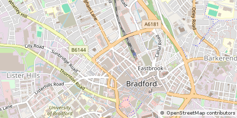 Map of Bradford, West Yorkshire