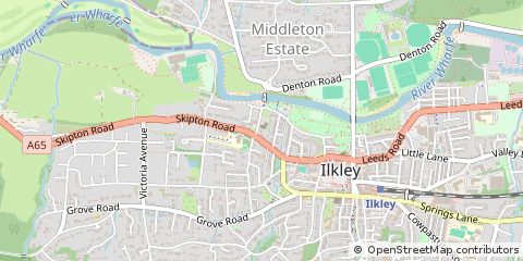 Map of Ilkley, West Yorkshire