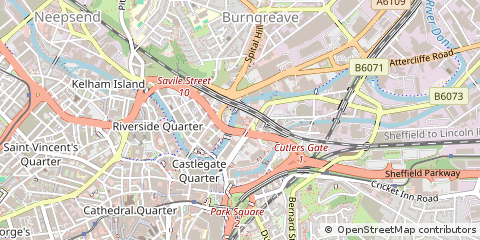 Map of Sheffield, South Yorkshire