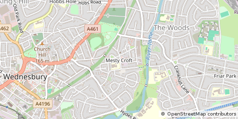 Map of Wednesbury, West Midlands
