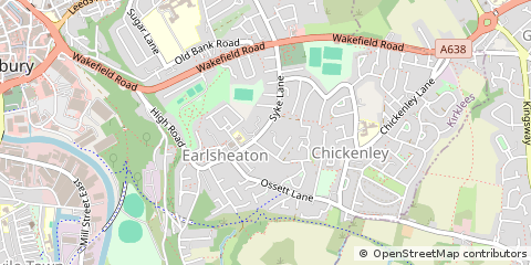 Map of Dewsbury, West Yorkshire