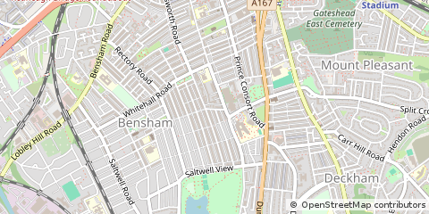 Map of Gateshead, Tyne and Wear