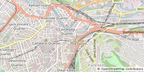 Map of Sheffield, South Yorkshire