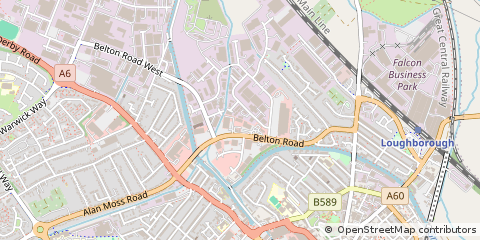 Map of Loughborough, Leicestershire