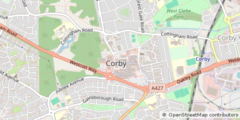 Map of Corby, Northamptonshire