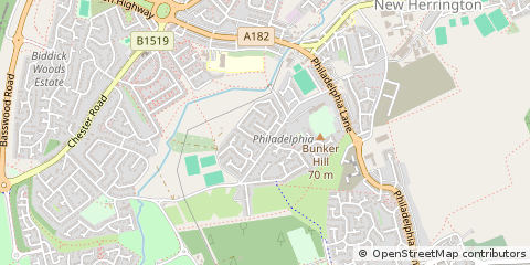 Map of Houghton LE Spring