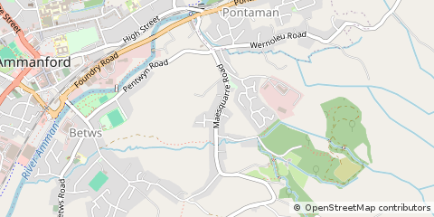Map of Ammanford, Carmarthenshire