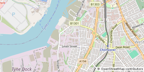 Map of South Shields, Tyne and Wear