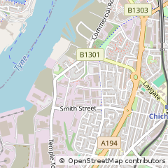 Map of South Shields, Tyne and Wear