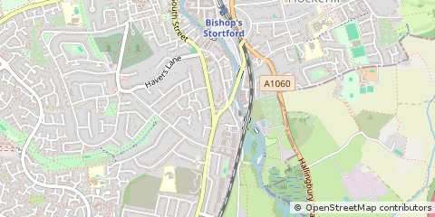 Map of Bishops Stortford, Hertfordshire