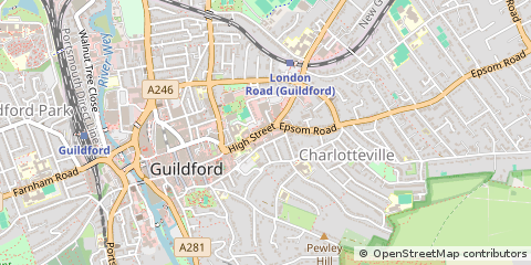 Map of Guildford, Surrey