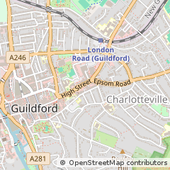 Map of Guildford, Surrey