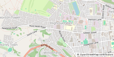 Map of Halifax, West Yorkshire