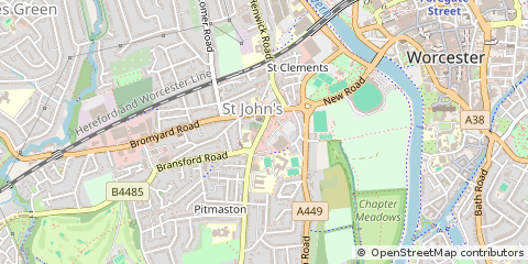 Map of Worcester, Worcestershire