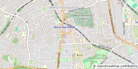 Map of West Norwood, London