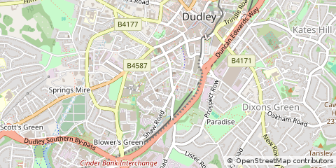 Map of Dudley, West Midlands