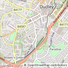 Map of Dudley, West Midlands