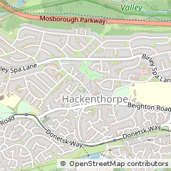 Map of Hackenthorpe, South Yorkshire
