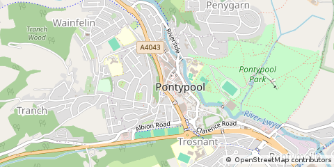 Map of Pontypool, Torfaen