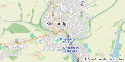 Map of Kingsbridge, Devon