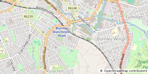 Map of Burnley, Lancashire