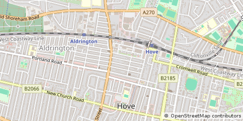 Map of Hove, East Sussex