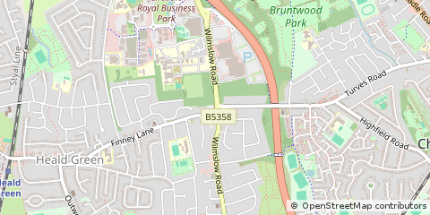 Map of Cheadle, Cheshire