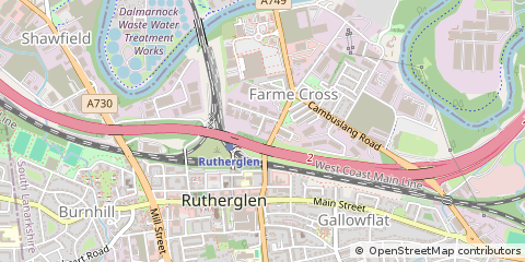 Map of Rutherglen, Glasgow
