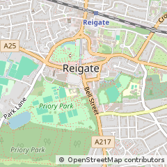 Map of Reigate, Surrey