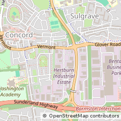 Map of Washington, Tyne & Wear
