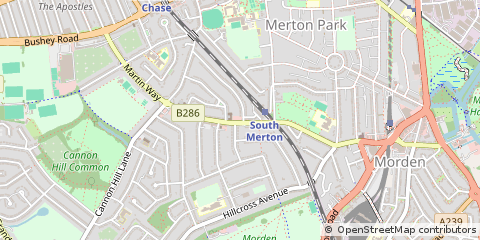 Map of Morden, Surrey