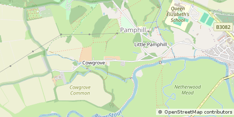 Map of Wimborne, Dorset