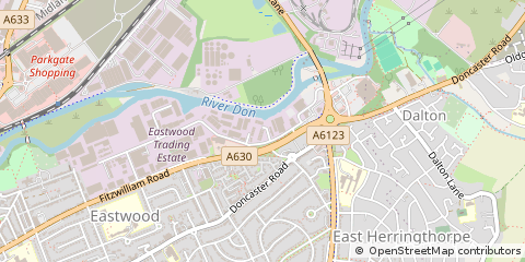 Map of Rotherham, South Yorkshire