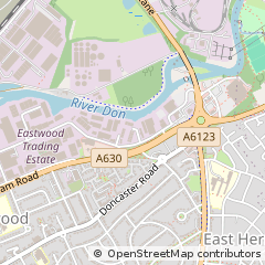 Map of Rotherham, South Yorkshire