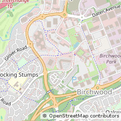 Map of Birchwood Warrington, Cheshire